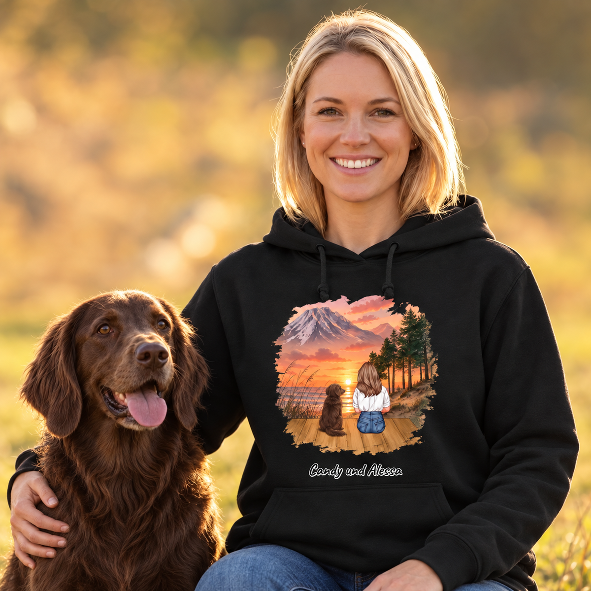 Sweat à capuche personnalisé - En balade avec ton animal