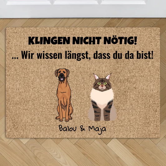 Personalisierte Fußmatte - Klingeln nicht nötig