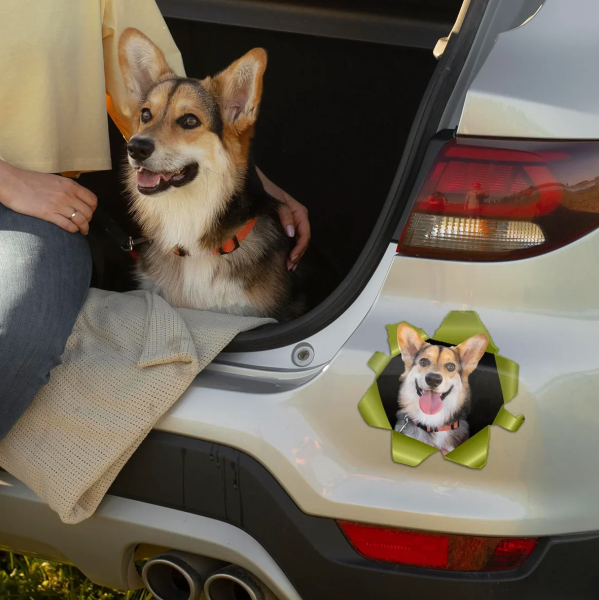 Autocollant de voiture personnalisé - Photo qui dépasse